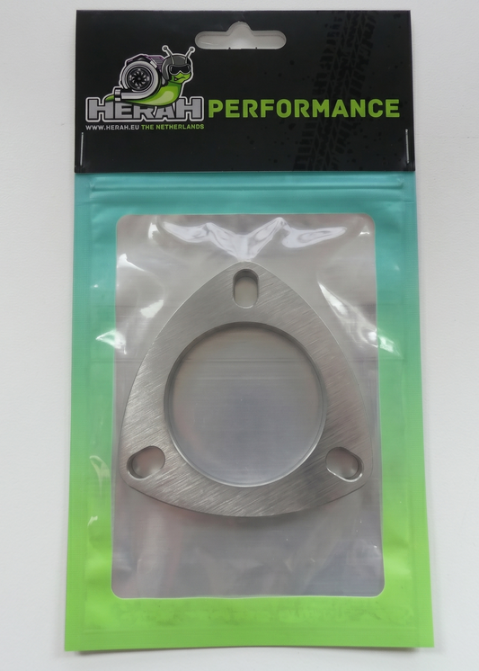 Turbo flange on a Herah Performance packaging with a clear window