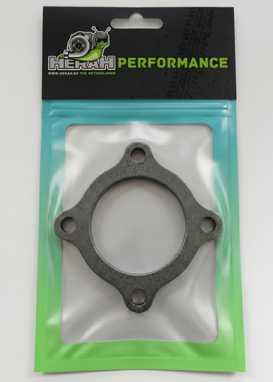 Turbo flange on a Herah Performance packaging with a clear window