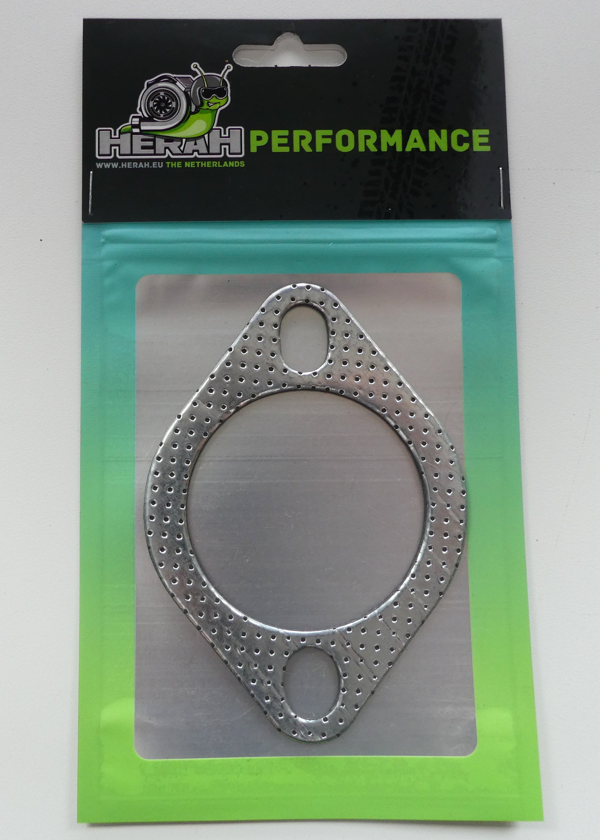 Metal gasket on a green and black HERAH Performance package