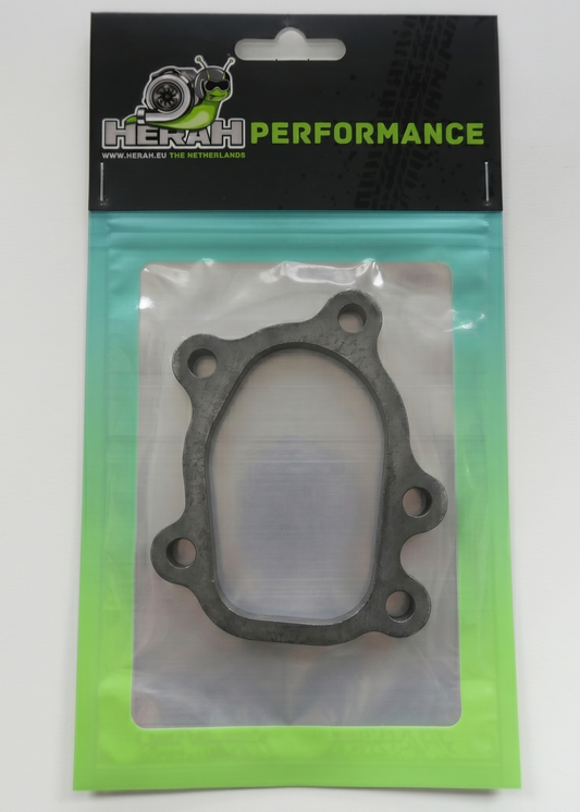 Turbo flange on a Herah Performance packaging with a clear window