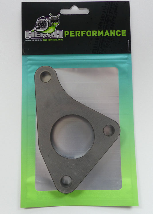 Turbo flange on a Herah Performance packaging with a clear window
